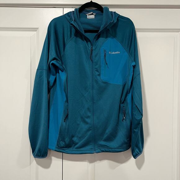Columbia Women's Jacket Full Zip with Hood Lightweight Teal‎ Blue Size Medium - Picture 1 of 9